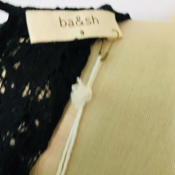 BA&SH Black Lace Open Back Verlaine Dress 10 NWT Elegant Coquette Cocktail Party - Picture 13 of 15